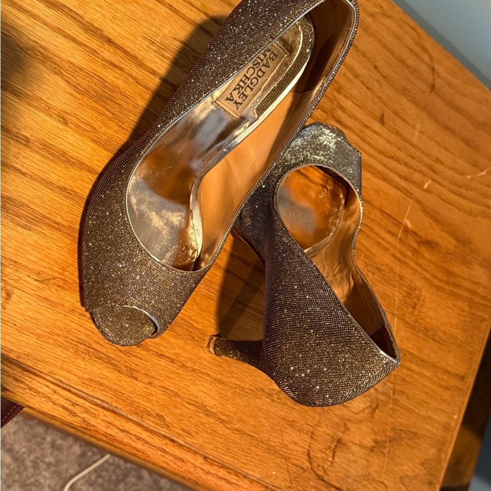 Badgley Mischka Silver Sparkly Heels
